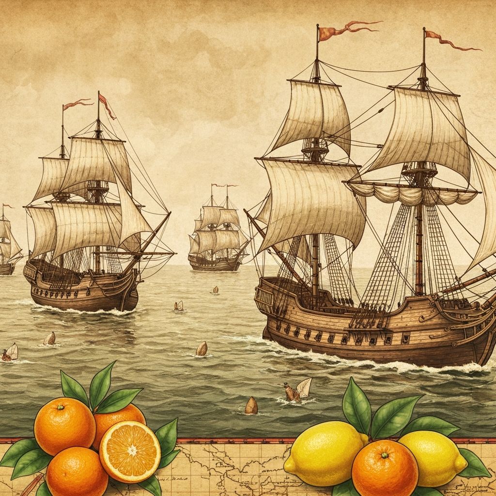 Ilustrasi sejarah penemuan vitamin dalam navigasi laut